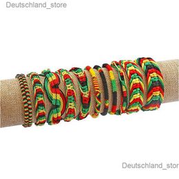 Bedelarmbanden Bedelarmbanden Gemengd Rasta Vriendschapsarmband Polsbandje Katoen Zijde Reggae Jamaica Surfer Boho Q230925 Drop Deliv Dh Dhcbr