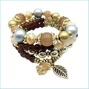 Bracelets à breloques Bracelets à breloques pour femmes Bonbons Couleur Perles Glands Bracelet Bracelets Élastique Stretch Perlé 133 M2 Drop Delivery 20 Dhz3P