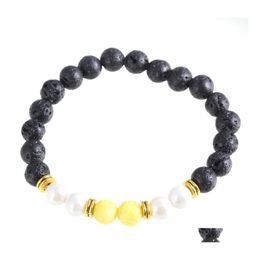 Charm Bracelets Charms Muticolor Lava 7 Chakra Yoga Stones Bead Drop Delivery Jewelry Dhj0U
