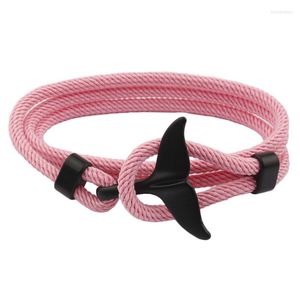 Bracelets porte-bonheur Charmsmic Black Dolphin Whale Tail ID Ocean Style Unisex Summer Holiday Vacation Adventure JewelryCharm Inte22