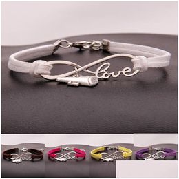 Bracelets de charme Cheer leader corne souhait Infinity Love Love Veet Rope Wrap Brangle pour femmes hommes Luxury Sports Bijoux Gift Drop Livraison DH9RK