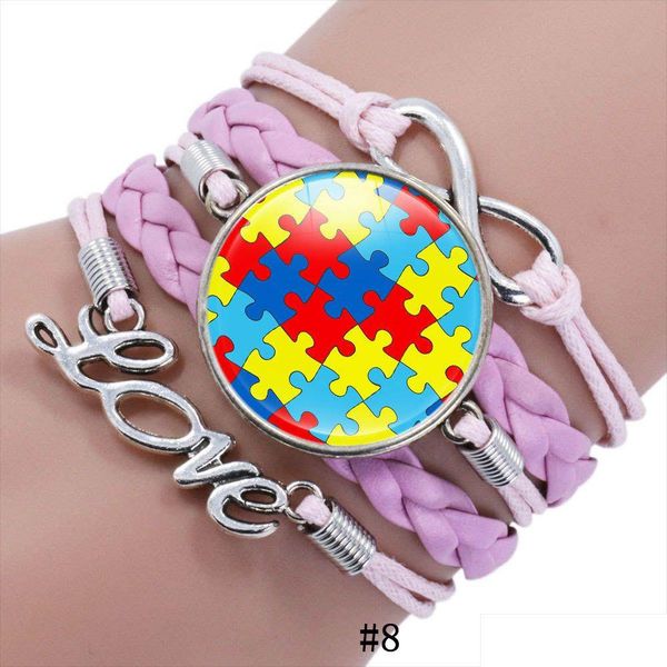 Bracelets de charme Enfants Sensibilisation à l'autisme pour les enfants Embrassez l'incroyable garçon fille Bracelet en cuir Wrap Inspirational Jewelry Drop Del Dhvzd