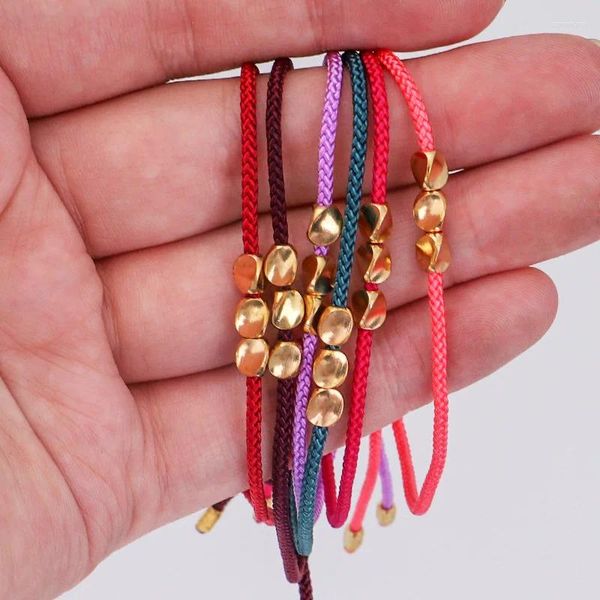 Pulseras de encanto China Feng Shui Brazaletes de la suerte Budismo Hilo rojo Cera Hilo Pulsera Pulsera Amistad Regalo Yoga Oración Joyería