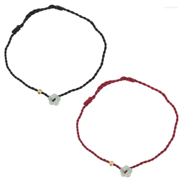 Pulseras de encanto Color chino Pulsera tejida a mano Moneda Flor Mujeres Algodón Tejer Cuerda Estilo Borlas étnicas Mano