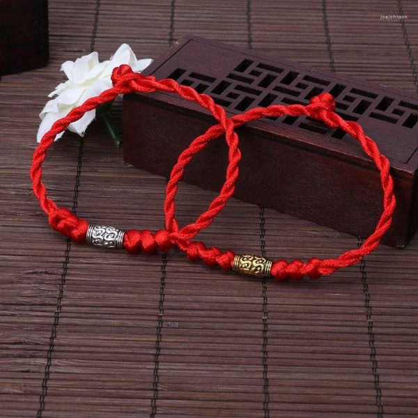 Pulseras con dijes Feng Shui chino, pulsera de hilo rojo de la suerte, amuleto, cuerda de buena suerte, brazaletes trenzados hechos a mano, regalo