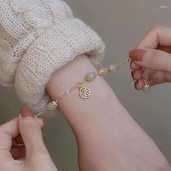 Bracelets de charme Style chinois Fu caractère Bracelet chanceux créatif tout-match de bon augure mignon femme capricieuse cadeaux de mode