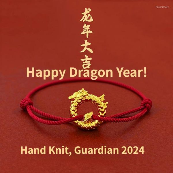 Bracelets de charme Année tissée à la main de style chinois de la main de corde rouge dragon signifie la paix et le bonheur