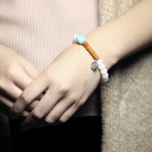 Bracelets porte-bonheur de Style chinois, littérature et Art, Jade blanc Bodhi, chaîne à main, pierre Tianhe, anneau unique, cadeau féminin