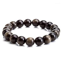 Bedelarmbanden Chinese stijl geluk wordt zwart zilvergouden yaoshi vintage obsidiaan armband