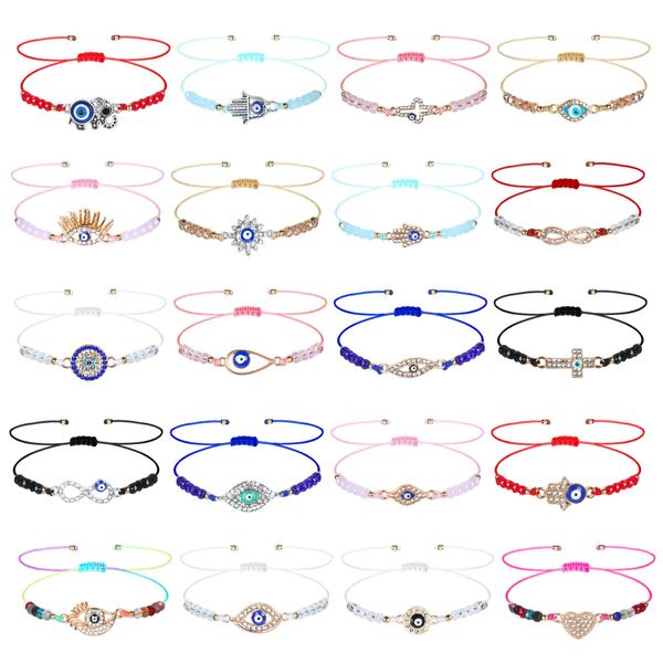 Pulseras con dijes Elección de toda la pulsera de mal de ojo 7 Nudo Protector Lucky String Kabh Protección para mujeres Hombres Familia Drop Entrega Amr6T