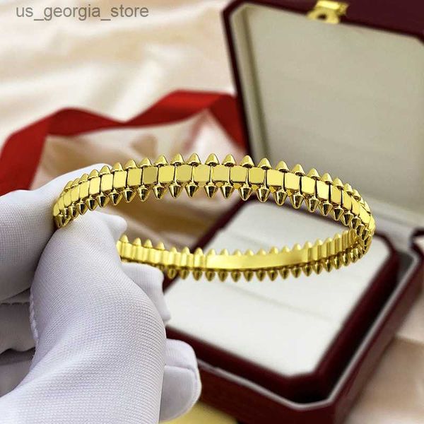 Pulseras con dijes Pulsera de choque Brazalete de oro Joyería de diseño Mujer Hombres 18K Oro rosa Chapado en plata Bala giratoria Joyas de acero inoxidable Diseñadores Mujer Hombre GIF