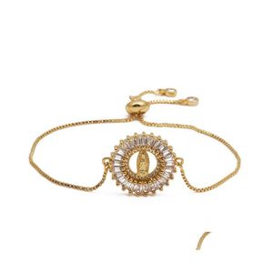Bedelarmbanden klassiek ontwerp goud kleur gezegend maagd Maria voor vrouwen meisje zirkonia armband religieuze sieraden 3613 Q2 drop leveren dh8a6