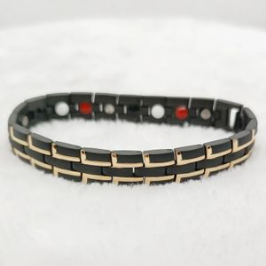 Bedelarmbanden Klassieke Designer Mode-sieraden Heren Groothandel Bicolor Zwart 316L Roestvrij staal Magnetische armband Mannelijke Jongens 231023