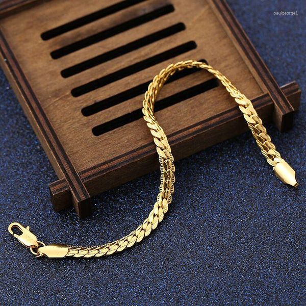 Bracelets à breloques Bracelet doré classique Tempérament pour hommes et femmes
