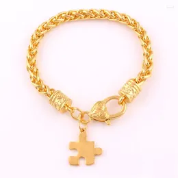 Bedelarmbanden Klassieke sieraden voor vrouw Man Legpuzzel Patroonontwerp Autismestijl Tarwe Schakelketting Zinklegering Zorg voor drop