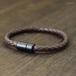 Bracelets porte-bonheur Classique Hommes Bracelet En Cuir Bracelet Aimant Boucle Pulseira De Couro Masculina 3 Tailles Disponibles Bandes De Main Pour Bileklik