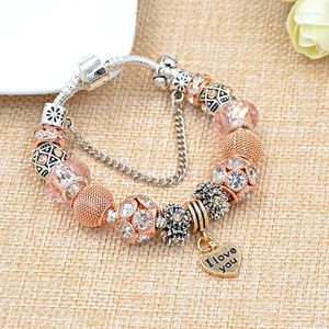 Bracelets de charme Ball de couleur rose rose rose bric