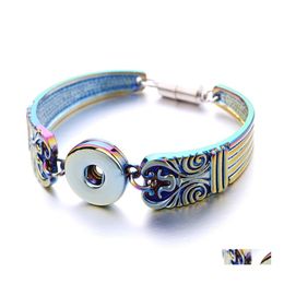 Bracelets De Charme Colorf Couleur 18Mm Bouton Pression Charmes Sculpté Patern Bracelet Bracelet Pour Femmes Fournisseur Yummyshop Drop Delivery Bijoux Dhdqi