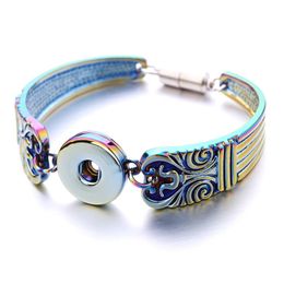 Bracelets de charme Colorf Couleur 18 mm bouton instantan￩ Charmes bracelet de bracelet en pastoral sculpt￩ pour les femmes Fournisseurs en gros Livraison Dhgarden DHMLJ