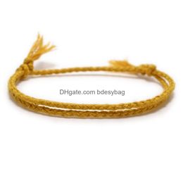 Bracelets de charme Colorf tissé à la main tressé coton corde amitié pour femmes hommes amoureux décor bijoux livraison directe Dhtby