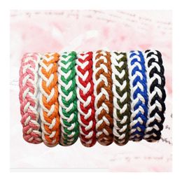 Bedelarmbanden colorf touw voor vrouwen mannen hand weven vlecht armband eenvoudige touw verstelbare armbanden paar vriendschap juweel dhgarden dh4vi