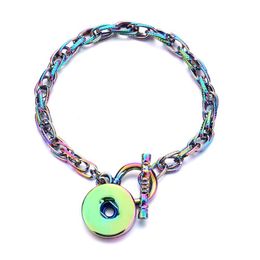 Bracelets à breloques Colorf Sier Or Rose Couleur 18Mm Snap Button Charms Bracelet Bracelet Pour Femmes Fournisseur En Gros Drop Deliver Dhgarden Dhorn