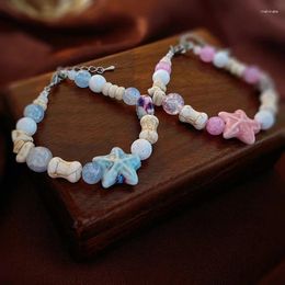 Bracelets de charme coloré en céramique cristal étoile de mer bracelet perlé mignon mode tout-match bijoux femmes