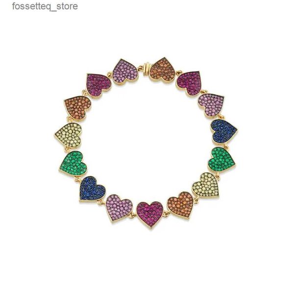 Braceletas Charmets Color de encanto de corazón colorido Fashion 2023 Valentines Day Gift For Girlfriend R Fashion Jewelry L240319