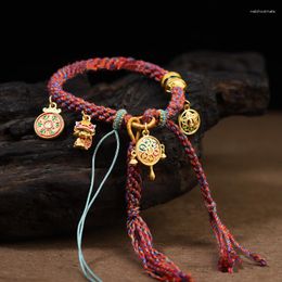 Bedelarmbanden kleurrijk touw tibetaans stijl paar geweven hand minderheid armband thangka voogd etnische string sieraden dropship