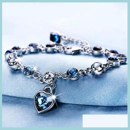 Charme Pulseiras Constelação Design Amor Coração Encantos Pulseira Romântico Elementos De Cristal Charme Sier Pulseiras Jóias Mulheres Valentine Dhigl