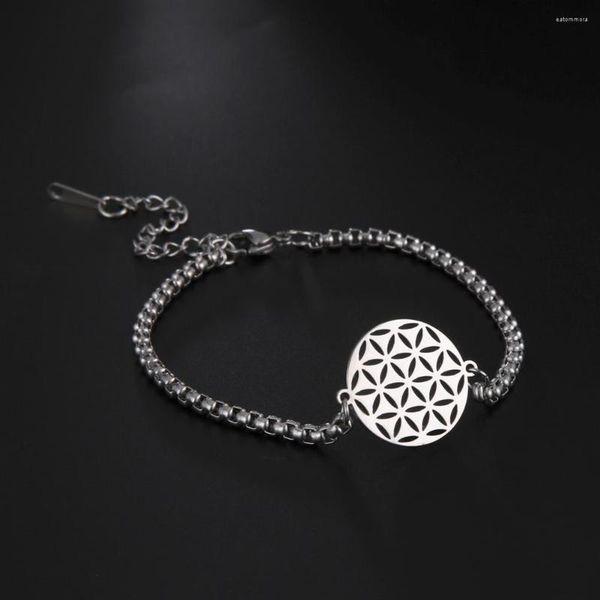 Bracelets porte-bonheur COOLTIME acier inoxydable creux fleur de vie pendentif Bracelet Lotus étoile David boîte chaîne bijoux cadeau