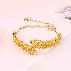 Bedelarmbanden koper vergulde wome armband Dubai 21k kleur handbanden Bangles Midden -Oosten bruiloft sieraden luxe vrouwen accessoire