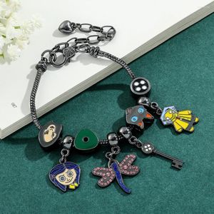 Bracelets Charmets Coraline y The Secret Door Charms Mujeres Halloween Joyas de Navidad Moda Cadenas de mano gótica Girls Anime Anime