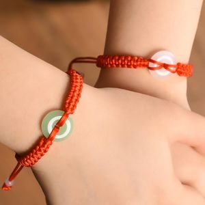 Bracelets porte-bonheur Couple chanceux rouge corde Bracelet cristal cinabre Agate bénisse santé accompagner amis réglable Bracelet cadeau