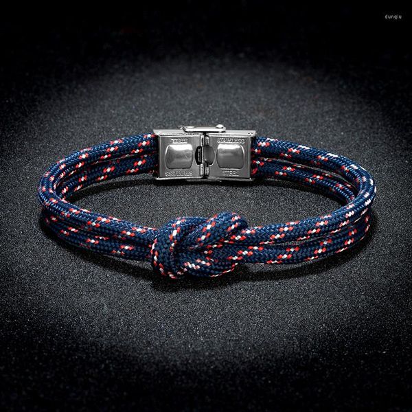 Pulseras con dijes Pareja Hombres Mujeres Joyería Milan Line Cuerda trenzada Pulsera Hombre y mujer Paracord Wrap Metal Hook