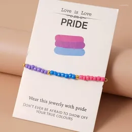 Bracelets de charme Creative Hand Woven Color Rice Beads Couple Carte Card Bracelet Ajustement