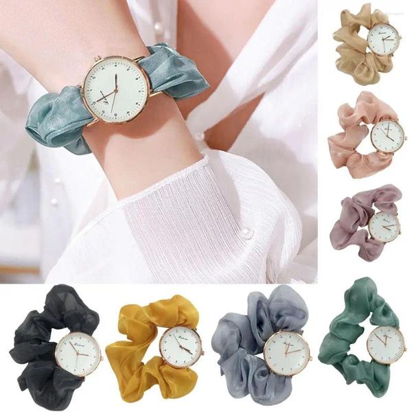 Bracelets de charme Ruban créatif Femmes Montre Unique Lady Hair Band Design Mode Quartz Vêtements Accessoires pour filles L7G3