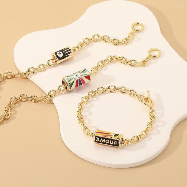 Bracelets porte-bonheur créatif femmes géométrique diable oeil Bracelet classique torsion chaîne personnalisé dames fête anniversaire bijoux cadeau
