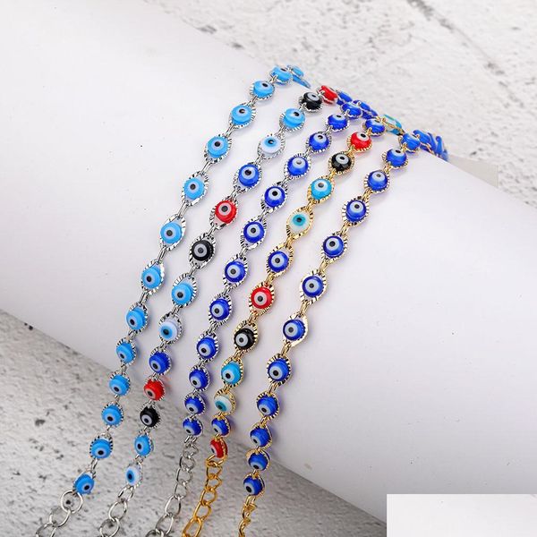 Bracelets De Charme Cristal Perle Bracelet Bracelets Émail Or Evil Blue Eye Bracelets Pour Femmes Chanceux Yeux Turcs Bijoux Cadeaux Drop Del Dhl9Y