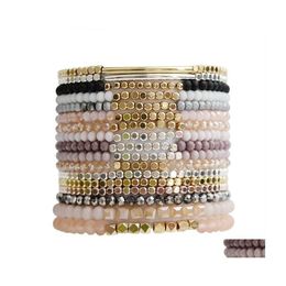 Bedelarmbanden kristal kralen armband voor vrouwen 23 stijlen handgemaakte natuursteen stretch bangel sieraden accessoires geschenken x2a drop otxov