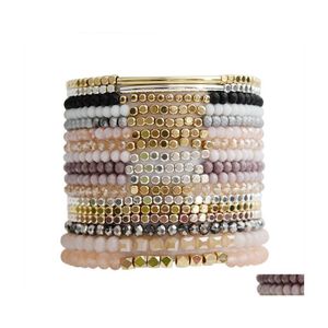 Bracelets de charme Bracelet de perles de cristal pour femmes 23 styles faits à la main en pierre naturelle extensible Bangel bijoux accessoires cadeaux X2A Drop Otxov