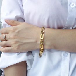 Charmearmbanden Aangepaste gouden roestvrijstalen armband Damessieraden Pulsera Hombre Acero Inoxidable Mode-personalisatie-sieraden