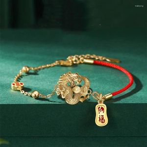 Bracelets de charme bracelet mignon animal dragon chinois nafu charactor bracelet suspendu pour les femmes cadeaux de la chaîne de liaison rouge de corde rouge chanceux