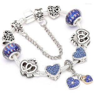 Bracelets porte-bonheur mignon bleu océan Bracelet pour femmes filles cadeau beaux bijoux de mode bricolage perle Bracelet MakingCharm Lars22