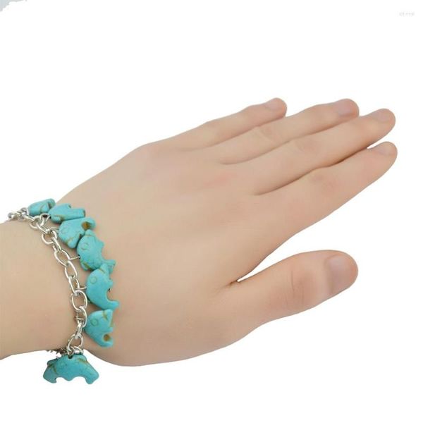 Charm Bracelets Cute Tribal Blue Stone Fish Star Tortuga Starfish Charms Pulsera Cadena Ajustable Bohemian Girl Étnico Playa Joyería