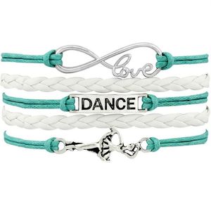 Bedelarmbanden Dansdanser Balletschoenen Hart Infinity Liefde Handgemaakte Sieraden Vrouwen Mannen Gift Drop319l