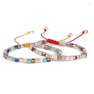 Bracelets de charme Dankaishi Mode Verre Cristal Perlé Corde Distance Bracelet Femme Pour Petites Filles Femmes Cadeau À La Main Wrap Bijoux