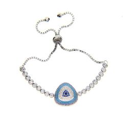 Charm Bracelets Design 2 5Mm Cz Tennis Chain Purple Clear Turquoise Colorf Stone Turkish Evil Eye Bracelet For Women Girl Drop Delive Dhia2