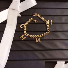 Bracelets de charme Designer 18k Bracelet en or bijoux 925 Sier longue chaîne romantique Vintage Love Springtime Travel Ornements Drop Del Dhihi
