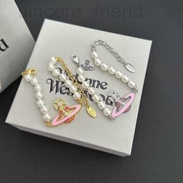 Bracelets de charme Designer 2023 AUTUMNE NOUVELLE PAIR HIGH PAIR Édition, Xijia Diamond Swallow Pearl Droping Oil Bracelet 7VGD